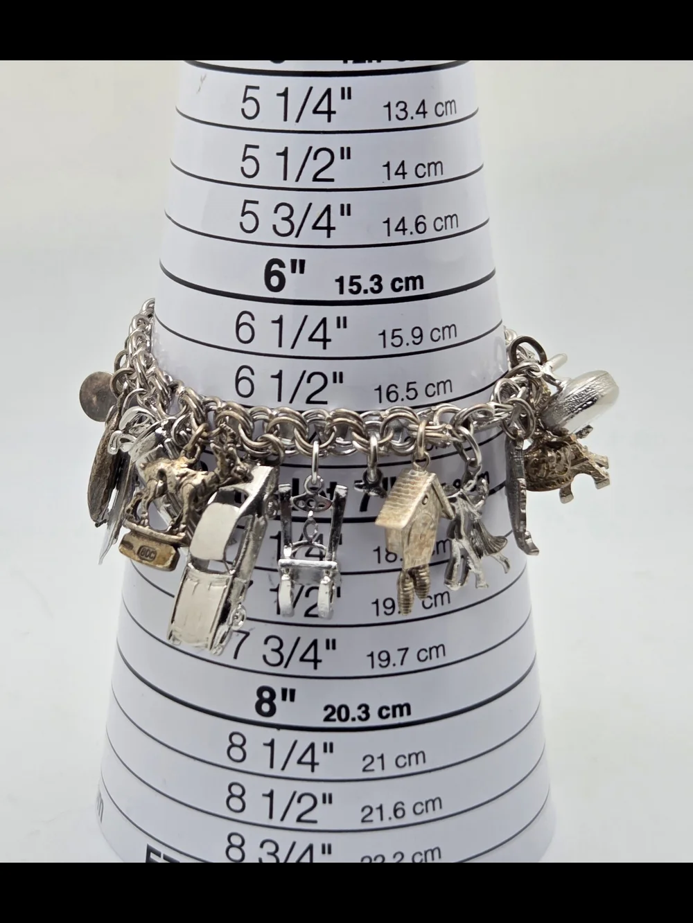 Heavy Vintage Jem Ster Sterling Charm Bracelet – 14 Sterling Charms 8